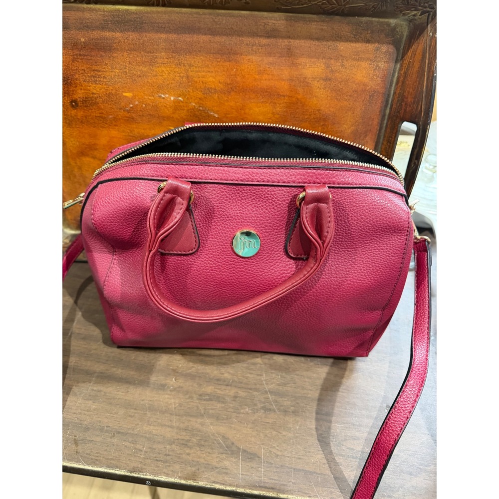 Joy Mangano Pebbled Satchel Handbag Berry Pink Magenta Crossbody Bag